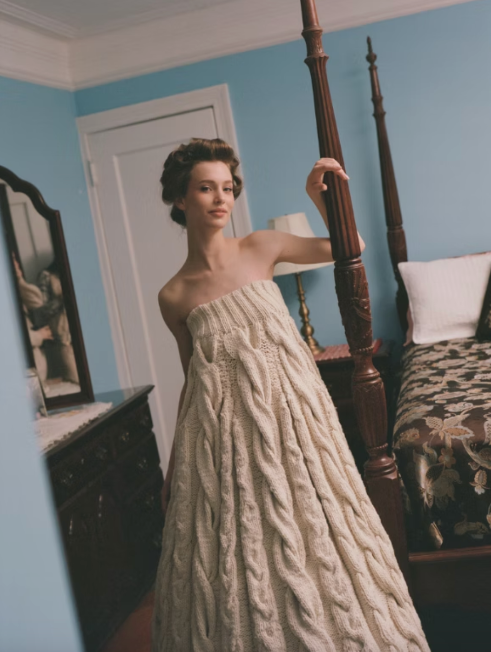 BOOTSIE CABLE KNIT GOWN