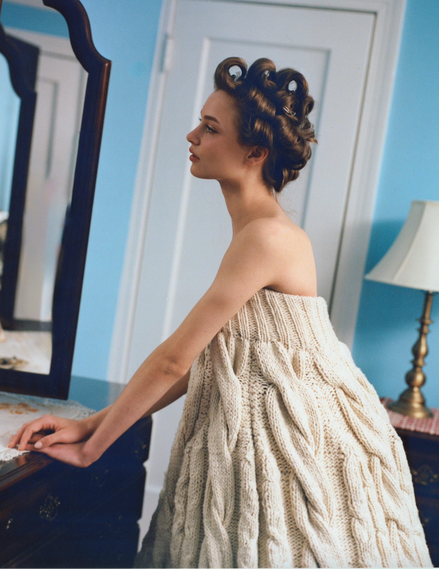 BOOTSIE CABLE KNIT GOWN