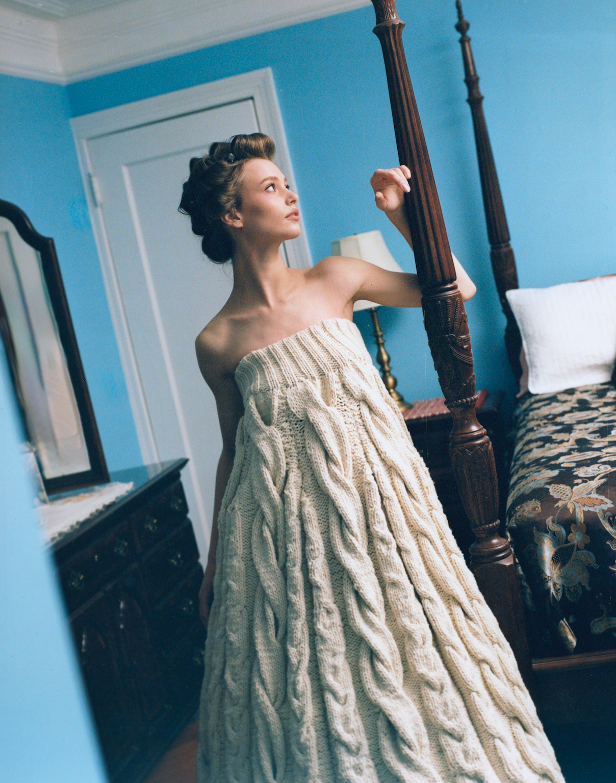 BOOTSIE CABLE KNIT GOWN