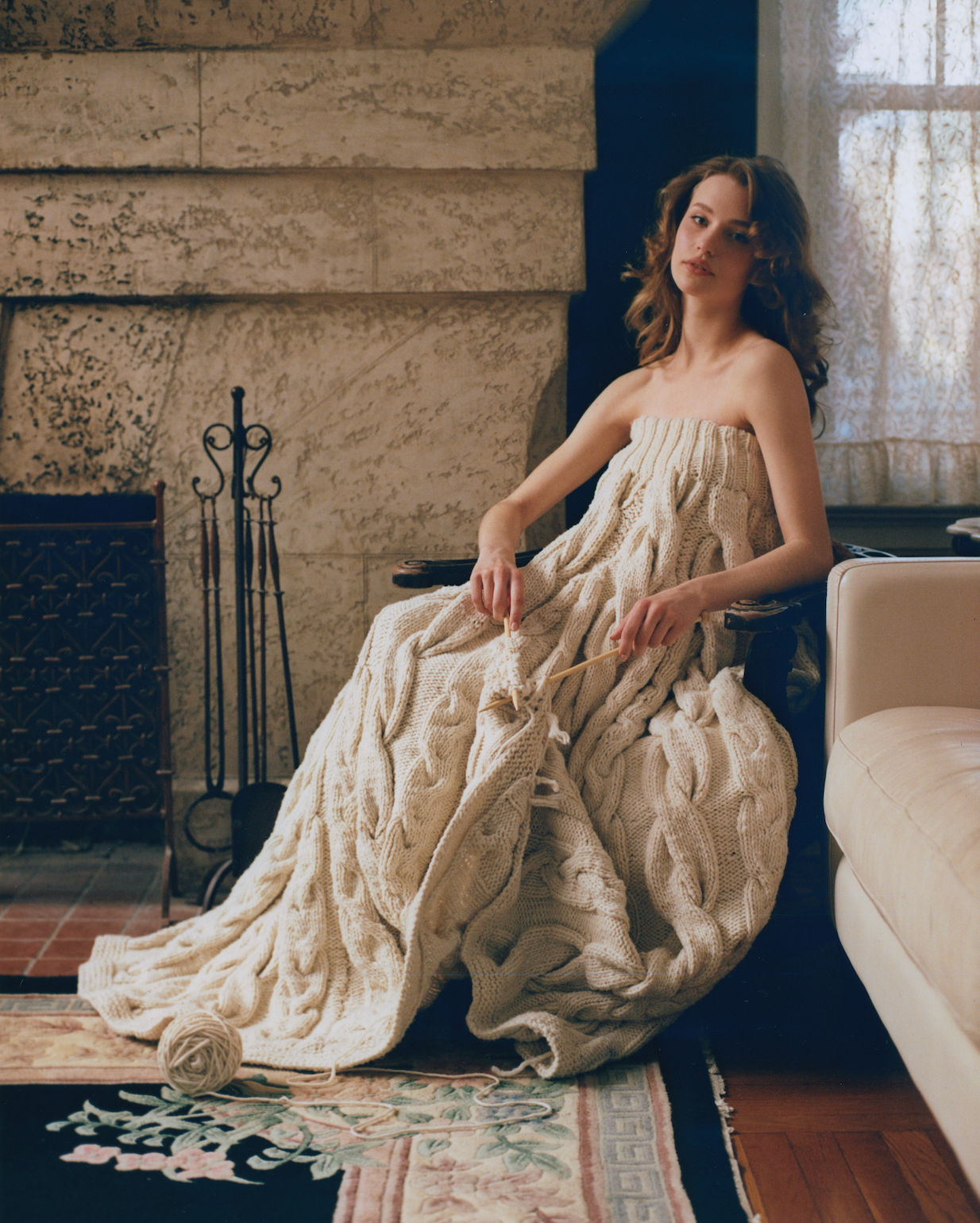 BOOTSIE CABLE KNIT GOWN